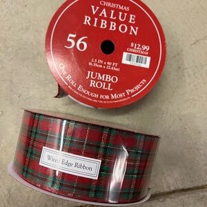 NEW Christmas Plaid Wired Edge Ribbon
